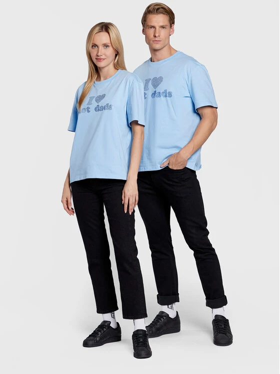 T-Shirt Unisex Hot Dads Blau Regular Fit 4 T-Shirt Unisex Hot Dads Blau Regular Fit – Bild 2