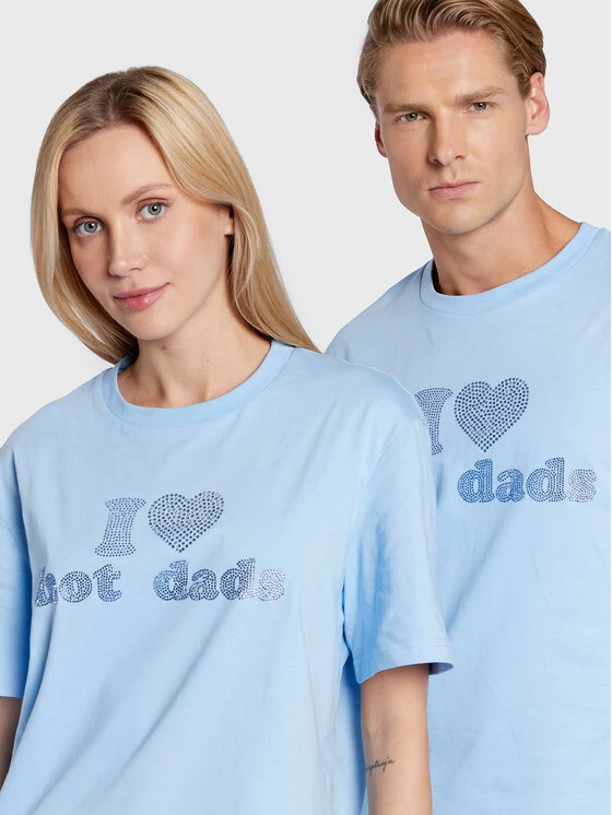 T-Shirt Unisex Hot Dads Blau Regular Fit 6 T-Shirt Unisex Hot Dads Blau Regular Fit – Bild 4