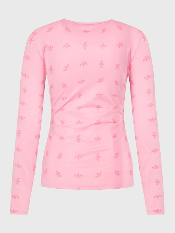 ADIDAS Bluse Allover Print HL9136 Rosa Slim Fit 4 ADIDAS Bluse Allover Print HL9136 Rosa Slim Fit – Bild 2