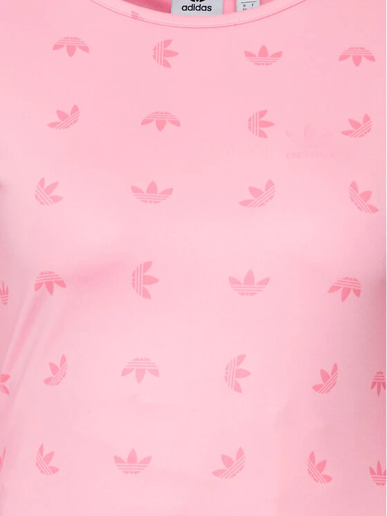 ADIDAS Bluse Allover Print HL9136 Rosa Slim Fit 5 ADIDAS Bluse Allover Print HL9136 Rosa Slim Fit – Bild 3