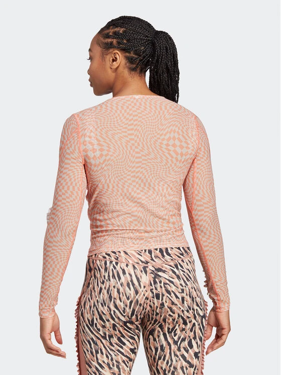 ADIDAS Bluse Print Clash Long Sleeve Yoga Long-sleeve Top HT7324 Braun 5 ADIDAS Bluse Print Clash Long Sleeve Yoga Long-sleeve Top HT7324 Braun – Bild 3