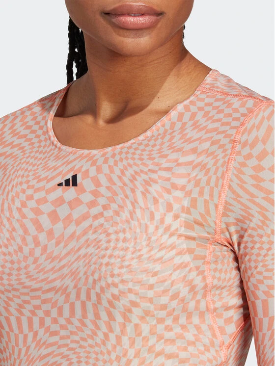 ADIDAS Bluse Print Clash Long Sleeve Yoga Long-sleeve Top HT7324 Braun 7 ADIDAS Bluse Print Clash Long Sleeve Yoga Long-sleeve Top HT7324 Braun – Bild 5