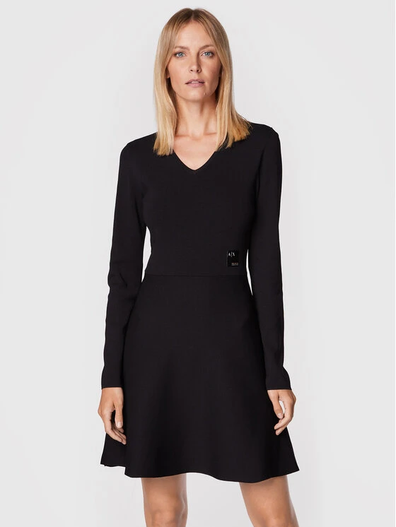 Armani Exchange Kleid Für Den Alltag 6LYA1M YMH6Z 1200 Schwarz Regular Fit 3 Armani Exchange Kleid Für Den Alltag 6LYA1M YMH6Z 1200 Schwarz Regular Fit