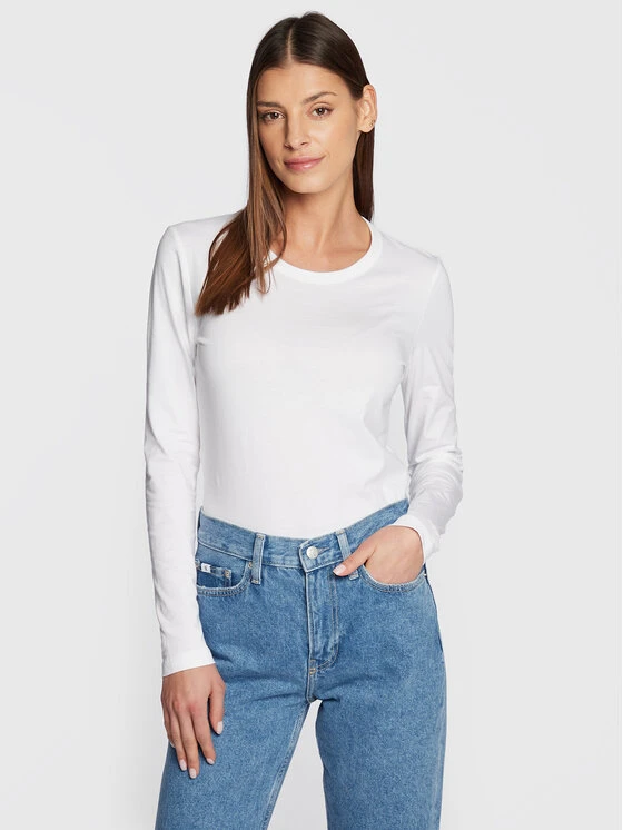 Calvin Klein Bluse Smooth K20K205337 Weiß Regular Fit 3 Calvin Klein Bluse Smooth K20K205337 Weiß Regular Fit