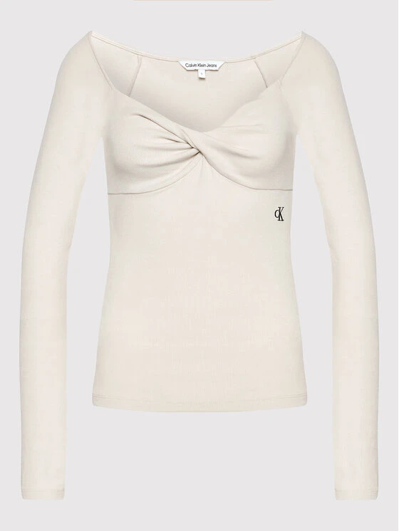 Calvin Klein Jeans Bluse J20J218327 Beige Slim Fit 7 Calvin Klein Jeans Bluse J20J218327 Beige Slim Fit – Bild 5