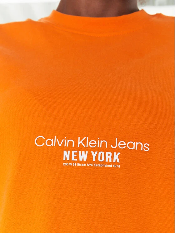 Calvin Klein Jeans Kleid Für Den Alltag J20J220755 Orange Relaxed Fit 7 Calvin Klein Jeans Kleid Für Den Alltag J20J220755 Orange Relaxed Fit – Bild 5