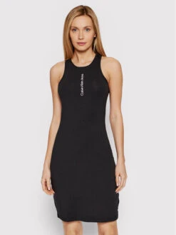 Calvin Klein Jeans Sommerkleid J20J218409 Schwarz Slim Fit