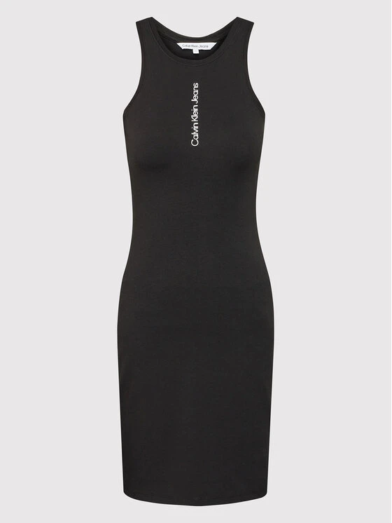 Calvin Klein Jeans Sommerkleid J20J218409 Schwarz Slim Fit 7 Calvin Klein Jeans Sommerkleid J20J218409 Schwarz Slim Fit – Bild 5