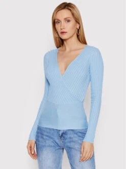 Bluse Bound By Love PKH023 Blau Slim Fit