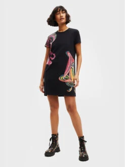 Desigual Kleid Für Den Alltag MONSIEUR CHRISTIAN LACROIX Miya 22WWVK48 Schwarz Regular Fit