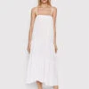 DKNY Sommerkleid YI2622556 Weiß Regular Fit