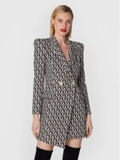 Elisabetta Franchi Coctailkleid AB-159-26E2-V500 Schwarz Regular Fit