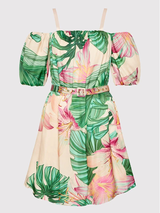 FRACOMINA Sommerkleid F322SD1017W451N4 Beige Regular Fit 7 FRACOMINA Sommerkleid F322SD1017W451N4 Beige Regular Fit – Bild 5