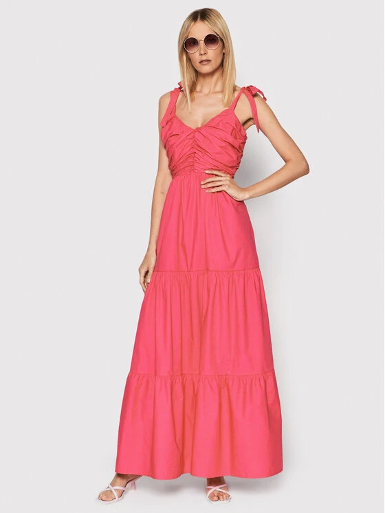 FRACOMINA Sommerkleid FP22SD3012W40001 Rosa Regular Fit 4 FRACOMINA Sommerkleid FP22SD3012W40001 Rosa Regular Fit – Bild 2