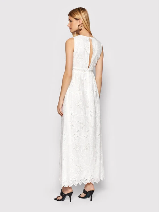 FRACOMINA Sommerkleid FR22SD3009W40401 Weiß Regular Fit 5 FRACOMINA Sommerkleid FR22SD3009W40401 Weiß Regular Fit – Bild 3