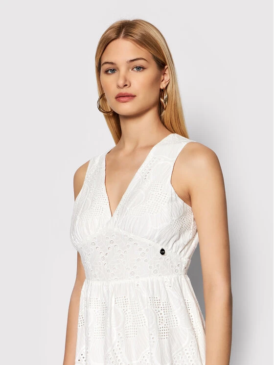 FRACOMINA Sommerkleid FR22SD3009W40401 Weiß Regular Fit 6 FRACOMINA Sommerkleid FR22SD3009W40401 Weiß Regular Fit – Bild 4