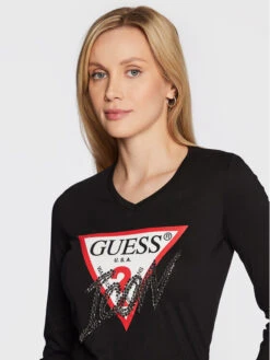 Guess Bluse Icon W2BI39 I3Z13 Schwarz Regular Fit -Deutschland Kleid Zart Verkaufs-Shop guess bluse icon w2bi39 i3z13 schwarz regular fit 3