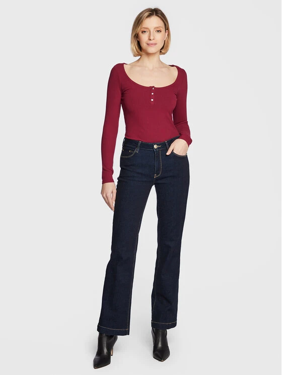 Guess Bluse Karlee Jewel W2YP46 KBCO2 Dunkelrot Slim Fit 4 Guess Bluse Karlee Jewel W2YP46 KBCO2 Dunkelrot Slim Fit – Bild 2