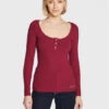 Guess Bluse Karlee Jewel W2YP46 KBCO2 Dunkelrot Slim Fit 1 Guess Bluse Karlee Jewel W2YP46 KBCO2 Dunkelrot Slim Fit -Deutschland Kleid Zart Verkaufs-Shop guess bluse karlee jewel w2yp46 kbco2 dunkelrot slim fit