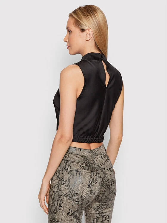 Guess Bluse W1RH11 WEFC1 Schwarz Slim Fit 5 Guess Bluse W1RH11 WEFC1 Schwarz Slim Fit – Bild 3