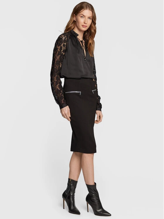 Guess Bluse W2BH16 WD8G2 Schwarz Regular Fit 4 Guess Bluse W2BH16 WD8G2 Schwarz Regular Fit – Bild 2