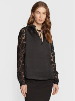 Guess Bluse W2BH16 WD8G2 Schwarz Regular Fit