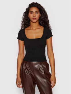 Guess Bluse W2GR16 Z2U00 Schwarz Slim Fit