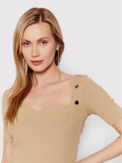 Guess Bluse W2RP10 K8RT2 Beige Slim Fit -Deutschland Kleid Zart Verkaufs-Shop guess bluse w2rp10 k8rt2 beige slim fit 3