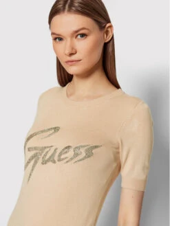 Guess Bluse W2RR28 Z2NQ0 Beige Slim Fit -Deutschland Kleid Zart Verkaufs-Shop guess bluse w2rr28 z2nq0 beige slim fit 3