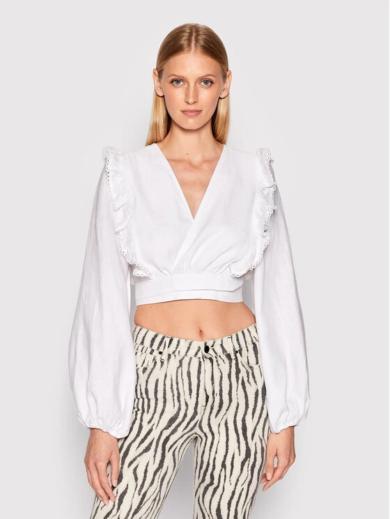 Guess Bluse W2YH76 WESS0 Weiß Regular Fit 3 Guess Bluse W2YH76 WESS0 Weiß Regular Fit