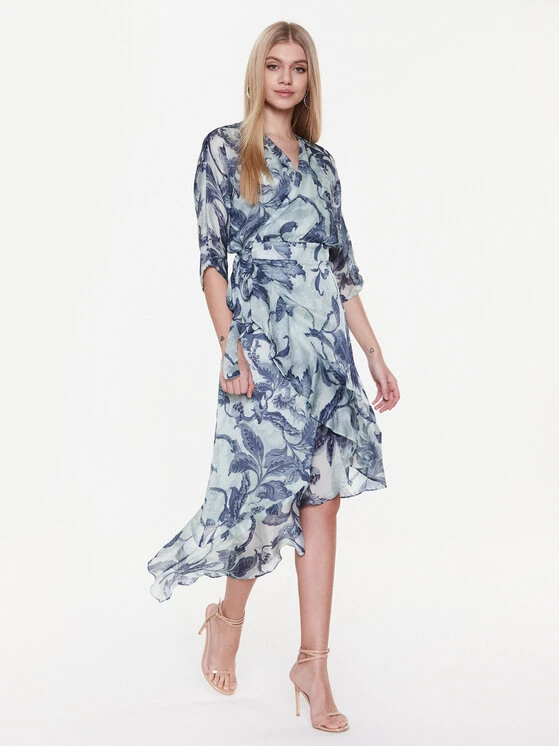 Guess Kleid Für Den Alltag W3RK52 WCWF2 Blau Regular Fit 4 Guess Kleid Für Den Alltag W3RK52 WCWF2 Blau Regular Fit – Bild 2