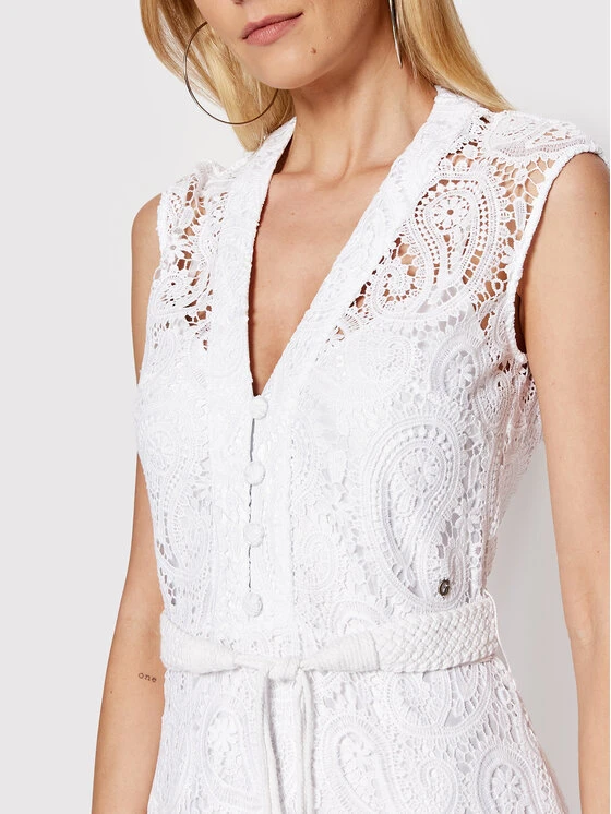 Guess Sommerkleid Creta W2GK46 WEJX0 Weiß Regular Fit 6 Guess Sommerkleid Creta W2GK46 WEJX0 Weiß Regular Fit – Bild 4