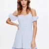 Guess Sommerkleid Malika W3GK28 KBPS0 Blau Regular Fit -Deutschland Kleid Zart Verkaufs-Shop guess sommerkleid malika w3gk28 kbps0 blau regular fit