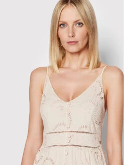 Guess Sommerkleid Serafina W2GK44 WEJV0 Beige Flare Fit -Deutschland Kleid Zart Verkaufs-Shop guess sommerkleid serafina w2gk44 wejv0 beige flare fit 3