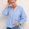 Kaffe Bluse Kriti 10507338 Blau Loose Fit -Deutschland Kleid Zart Verkaufs-Shop kaffe bluse kriti 10507338 blau loose fit