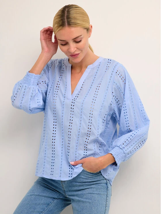 Kaffe Bluse Kriti 10507338 Blau Loose Fit 3 Kaffe Bluse Kriti 10507338 Blau Loose Fit