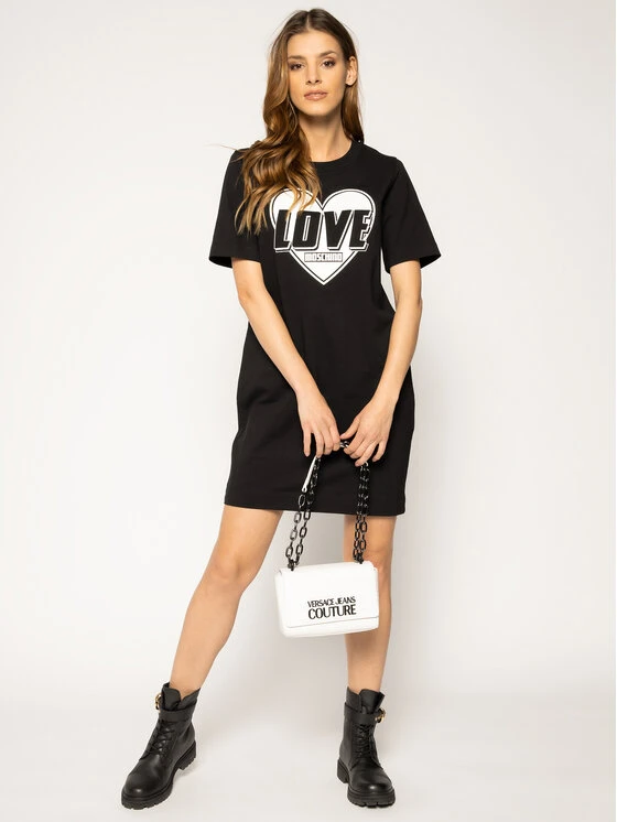 LOVE MOSCHINO Kleid Für Den Alltag W584714E 2124 Schwarz Regular Fit 4 LOVE MOSCHINO Kleid Für Den Alltag W584714E 2124 Schwarz Regular Fit – Bild 2