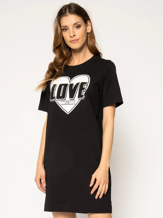 LOVE MOSCHINO Kleid Für Den Alltag W584714E 2124 Schwarz Regular Fit 3 LOVE MOSCHINO Kleid Für Den Alltag W584714E 2124 Schwarz Regular Fit