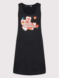 LOVE MOSCHINO Sommerkleid W5C2803M 3876 Schwarz Regular Fit -Deutschland Kleid Zart Verkaufs-Shop love moschino sommerkleid w5c2803m 3876 schwarz regular fit 4