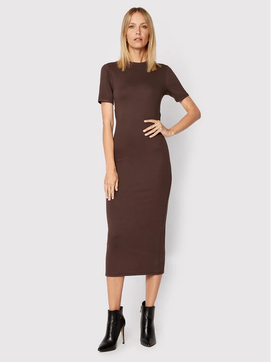 NA-KD Kleid Für Den Alltag Open Back 1018-009255-6018-003 Braun Slim Fit 4 NA-KD Kleid Für Den Alltag Open Back 1018-009255-6018-003 Braun Slim Fit – Bild 2