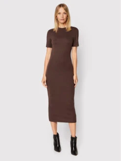 NA-KD Kleid Für Den Alltag Open Back 1018-009255-6018-003 Braun Slim Fit