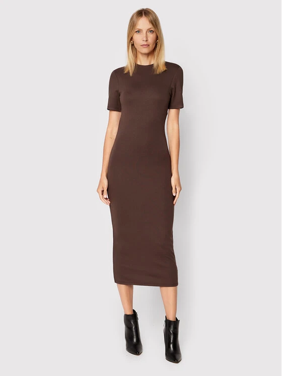 NA-KD Kleid Für Den Alltag Open Back 1018-009255-6018-003 Braun Slim Fit 3 NA-KD Kleid Für Den Alltag Open Back 1018-009255-6018-003 Braun Slim Fit