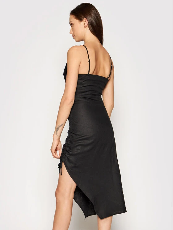 NA-KD Sommerkleid Drawstring 1018-006817-0002-581 Schwarz Regular Fit 5 NA-KD Sommerkleid Drawstring 1018-006817-0002-581 Schwarz Regular Fit – Bild 3