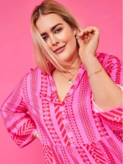 ONLY CARMAKOMA Sommerkleid Marrakesh 15206065 Rosa Relaxed Fit