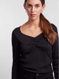 Pieces Bluse 17135564 Schwarz Slim Fit -Deutschland Kleid Zart Verkaufs-Shop pieces bluse 17135564 schwarz slim fit 3