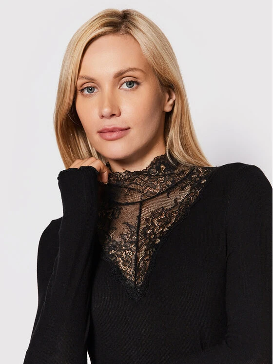 Pieces Bluse Siri 17106209 Schwarz Slim Fit 6 Pieces Bluse Siri 17106209 Schwarz Slim Fit – Bild 4