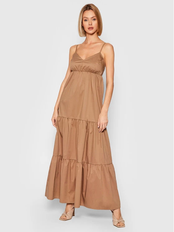 Rinascimento Sommerkleid CFC0017921002 Braun Relaxed Fit 4 Rinascimento Sommerkleid CFC0017921002 Braun Relaxed Fit – Bild 2