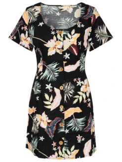 Roxy Sommerkleid All Eyes On Love ERJWD03556 Schwarz Regular Fit -Deutschland Kleid Zart Verkaufs-Shop roxy sommerkleid all eyes on love erjwd03556 schwarz regukal fit 4