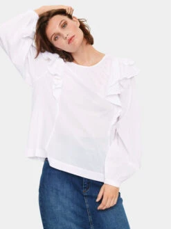 Saint Tropez Hemd 30512340 Weiß Oversize -Deutschland Kleid Zart Verkaufs-Shop saint tropez hemd 30512340 weiss oversize 1