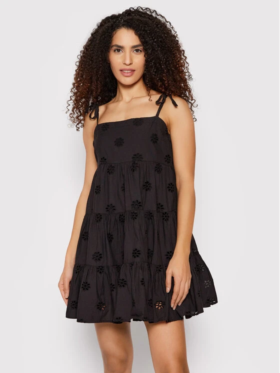 Seafolly Sommerkleid Embroidery Tier 54657-DR Schwarz Regular Fit 3 Seafolly Sommerkleid Embroidery Tier 54657-DR Schwarz Regular Fit